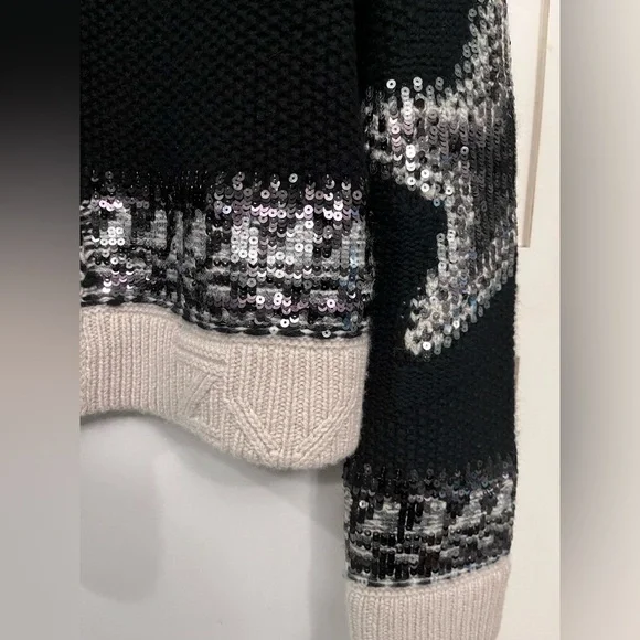 Zadig & Voltaire Christa 100% cashmere sequin sweater. Black - Picture 5 of 12